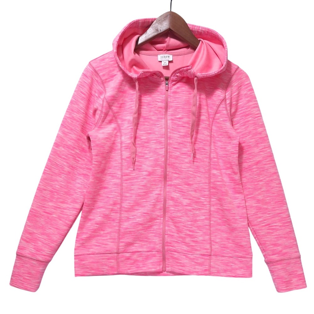 J. Crew Factory Space Dye Full Zip Hoodie Hot Pink Women XS Barbiecore Gym BE289